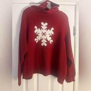 Vintage Red Snowflake Sweater